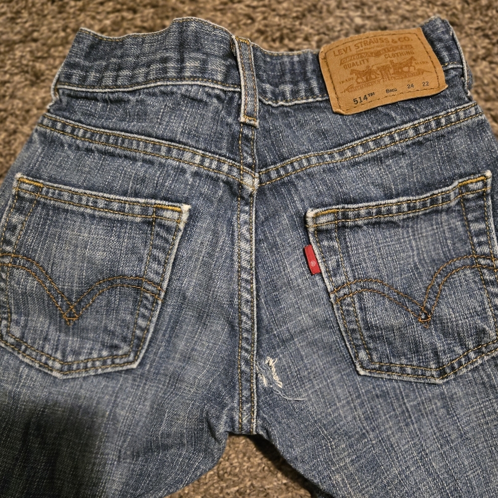 LEVIS slim straight distressed jeans 514 8reg 24/22 - Picture 7 of 9